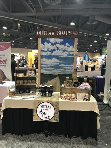 Outlaw Soaps handmade soap at the UNFI tabletop grocery show
